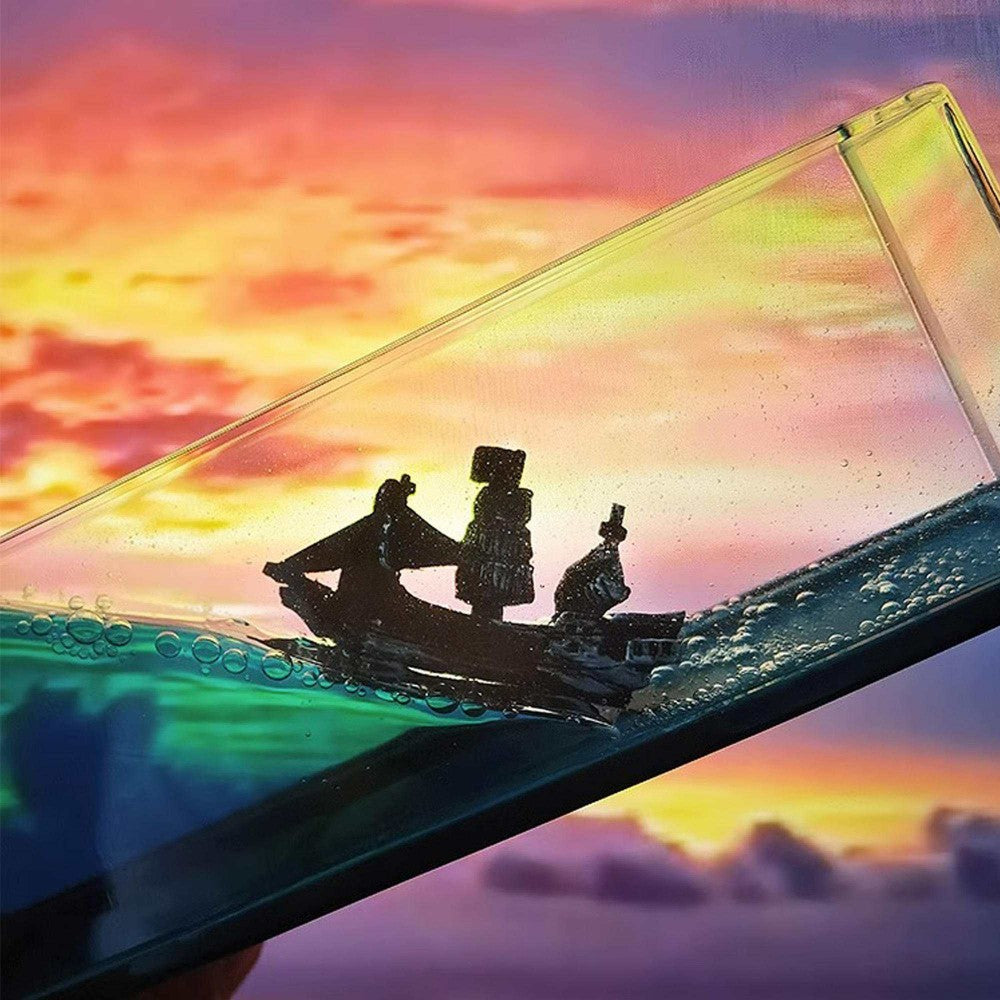 Unsinkable Pirate Ship, Home Decor Ornaments, Cruise Ship Fluid Drifting Bottles, Oil Droplets, Acrylic Titanic Gifts